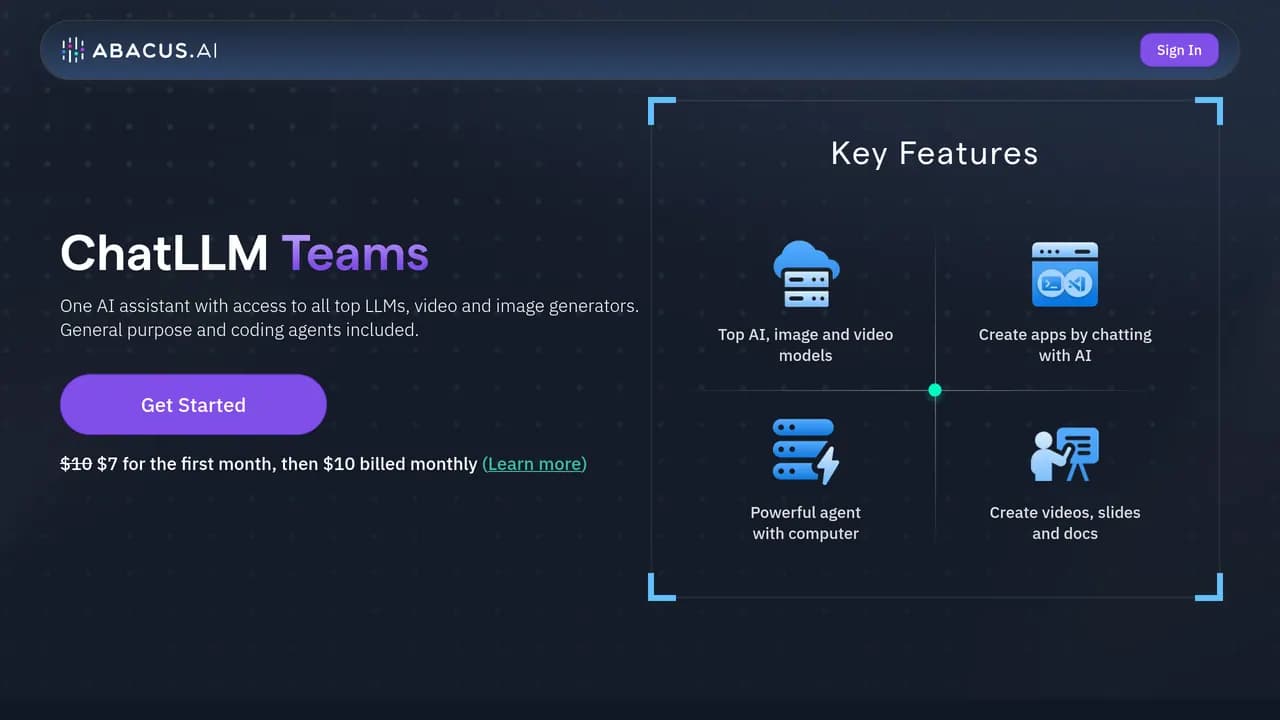 Screenshot of Abacus ChatLLM