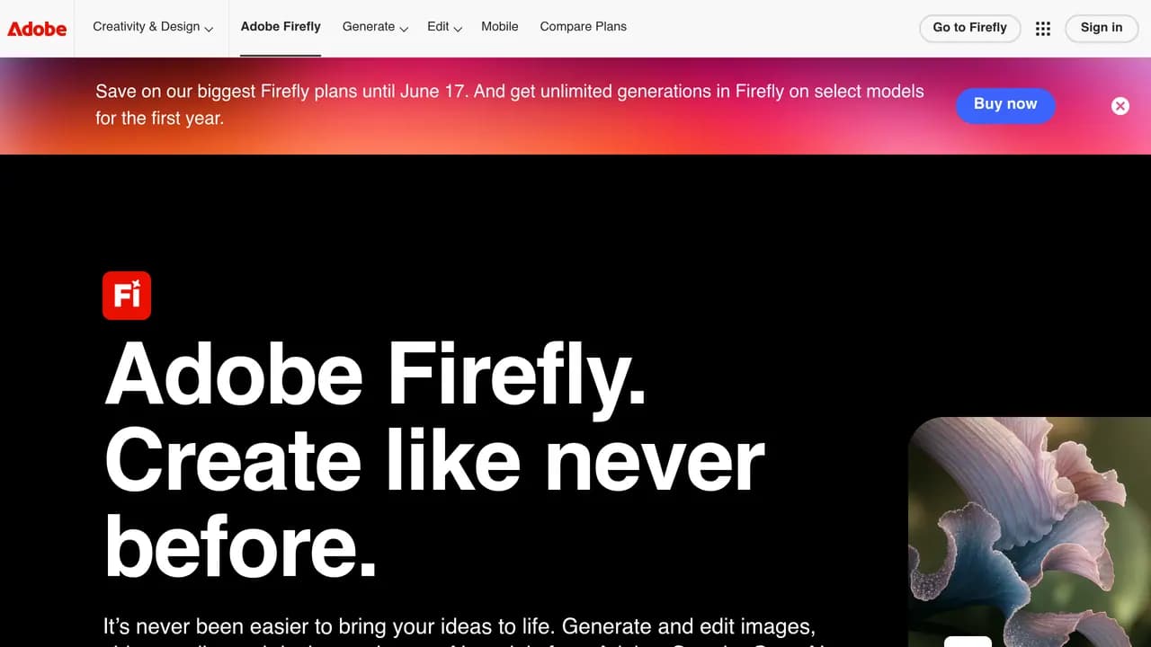 Screenshot of Adobe Firefly