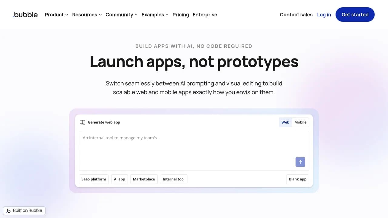 Screenshot of Bubble