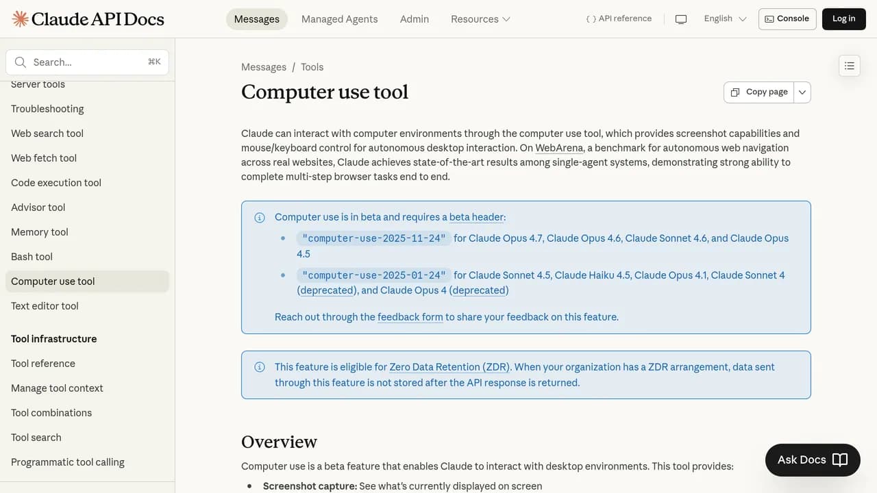 Screenshot of Claude Computer Use