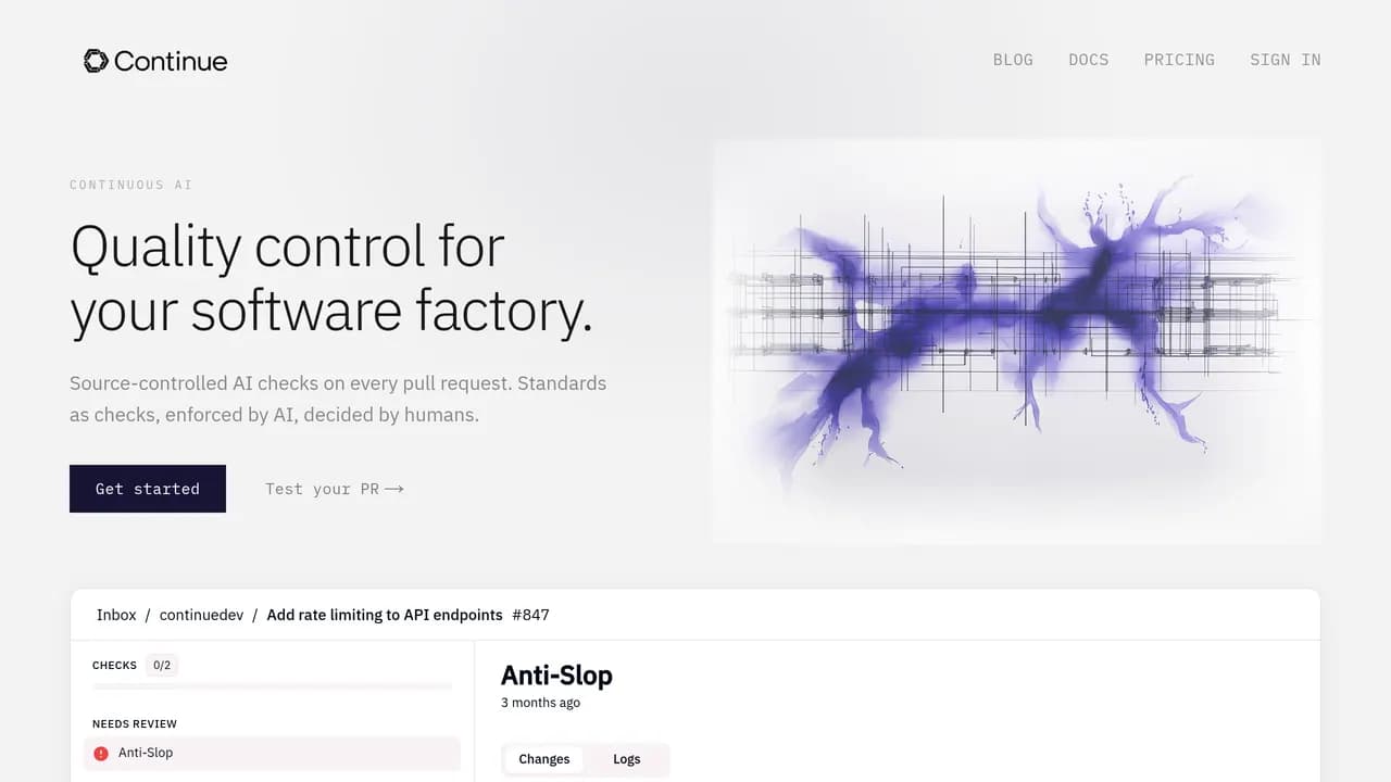 Screenshot of Continue