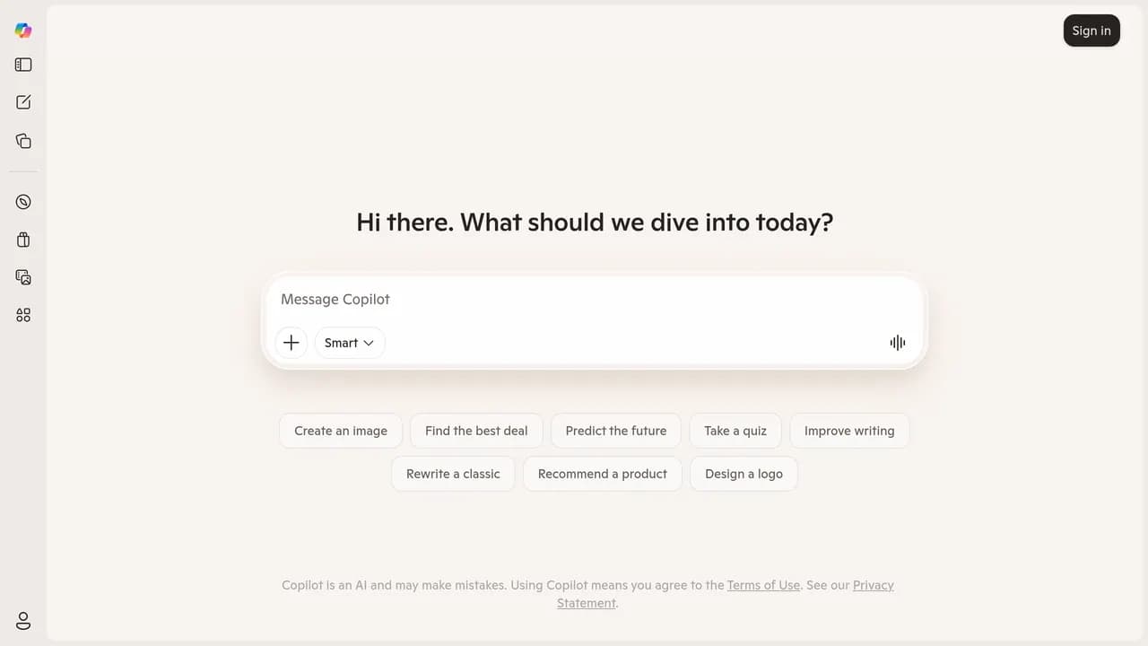 Screenshot of Microsoft Copilot
