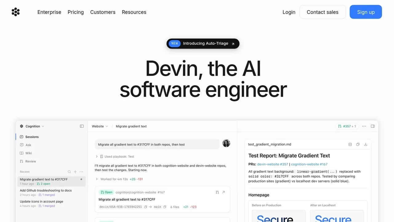 Screenshot of Devin