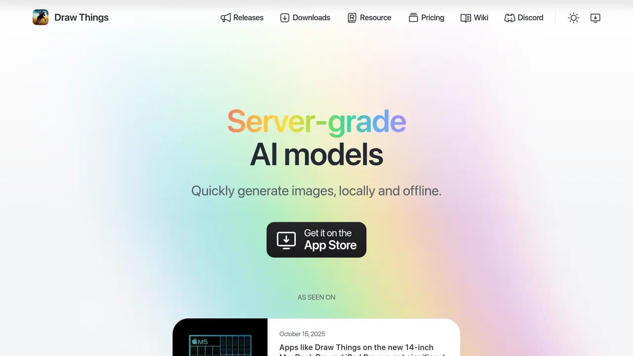 Screenshot of Draw Things