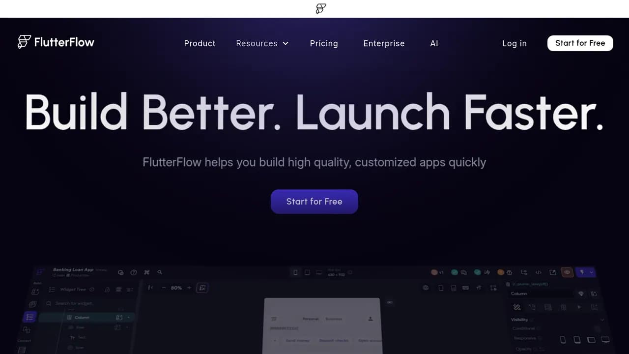 Screenshot of FlutterFlow