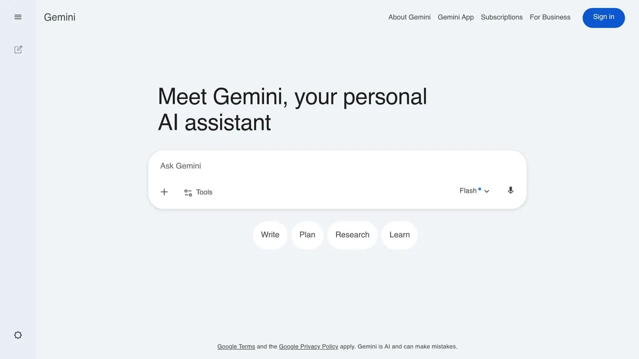 Screenshot of Gemini