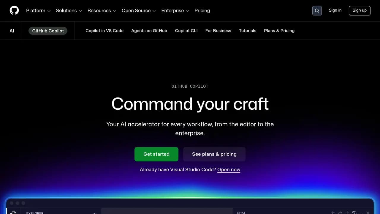 Screenshot of GitHub Copilot