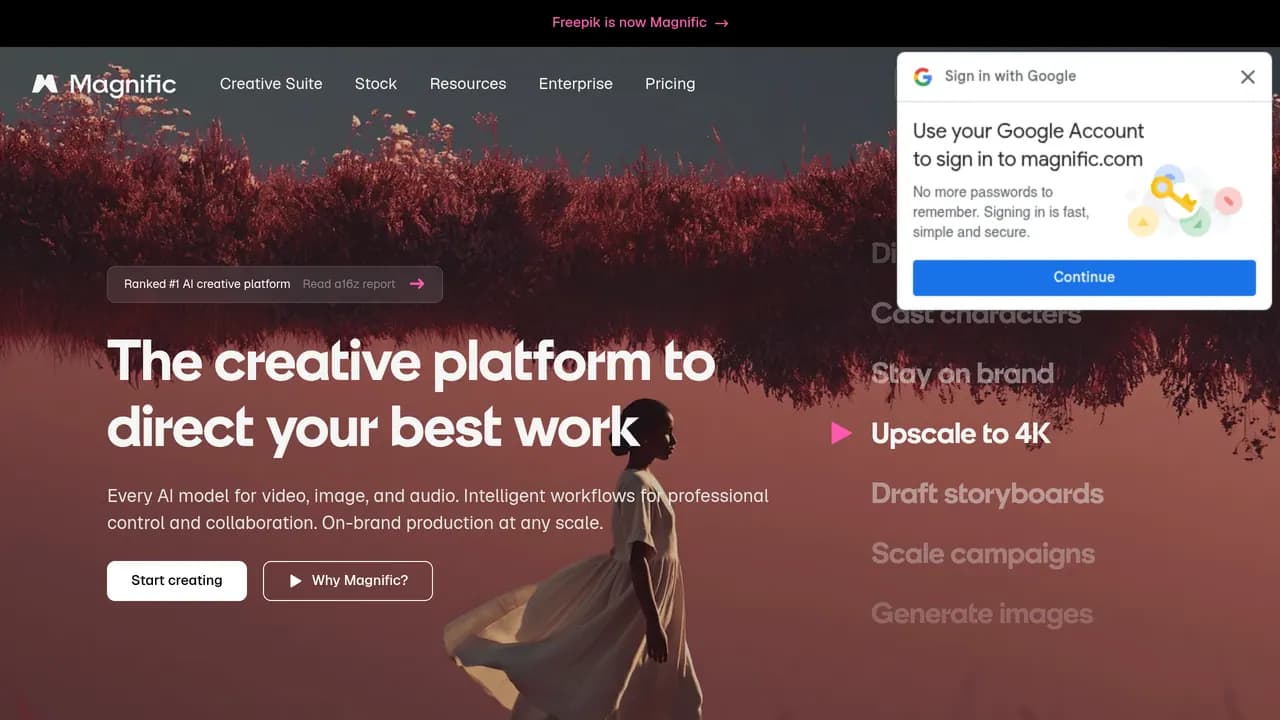 Screenshot of Magnific
