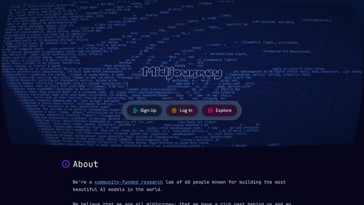 Screenshot of Midjourney
