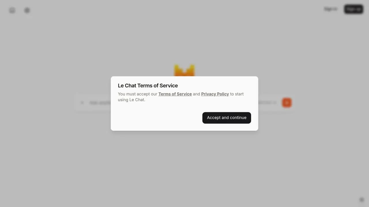 Screenshot of Le Chat