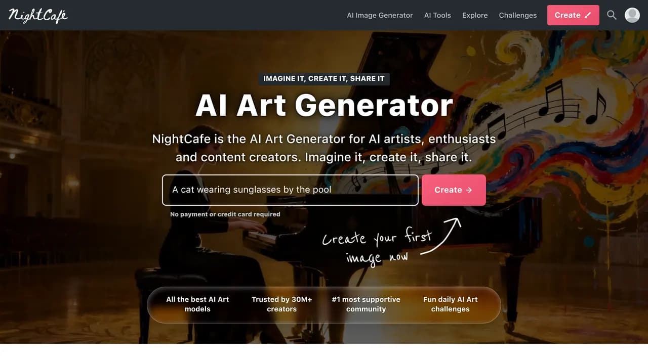 Screenshot of NightCafe