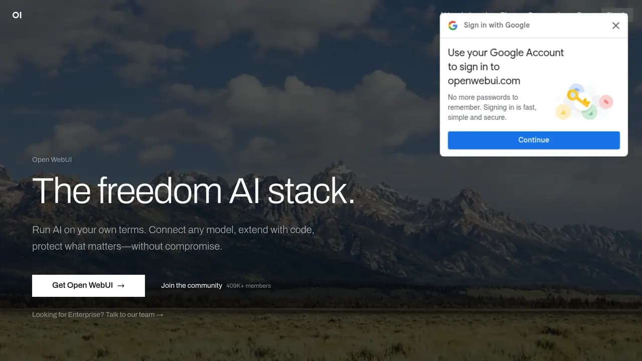 Screenshot of Open WebUI