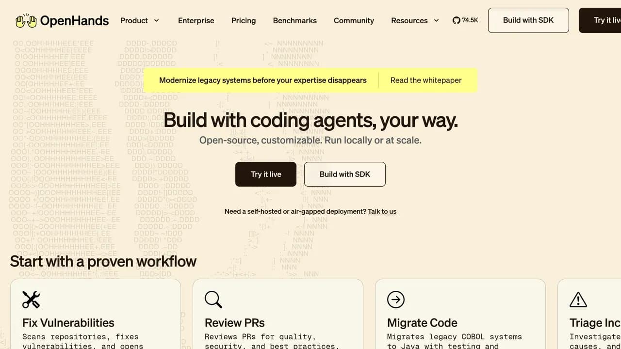 Screenshot of OpenHands