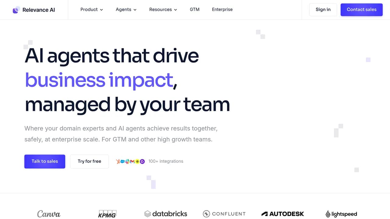 Screenshot of Relevance AI