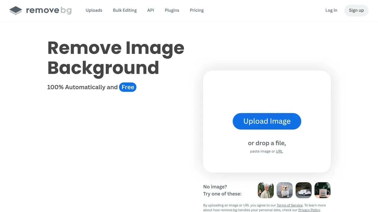 Screenshot of Remove.bg