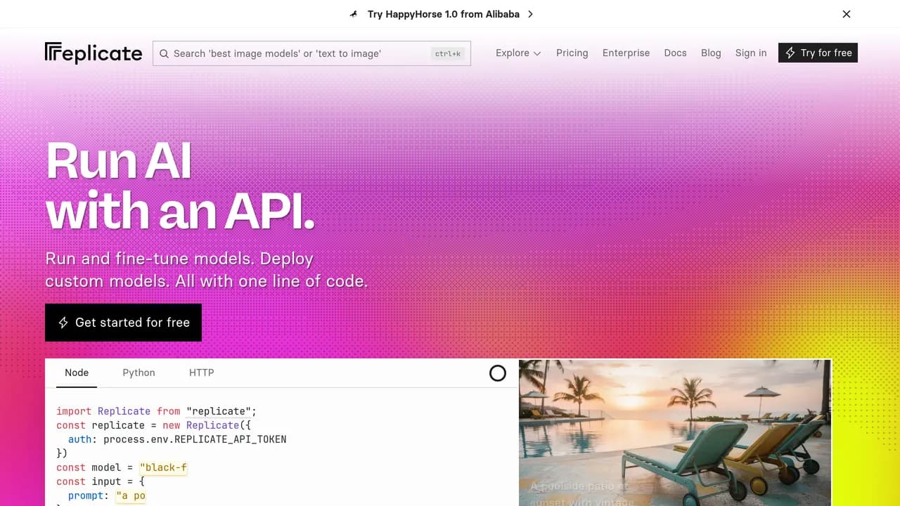 Screenshot of Replicate
