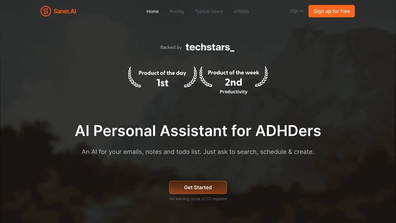Screenshot of Saner.AI