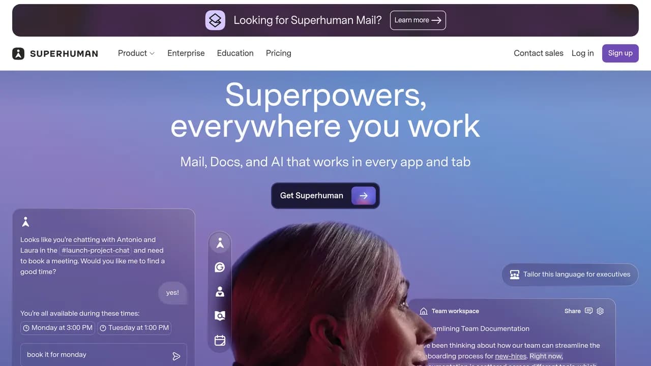 Screenshot of Superhuman