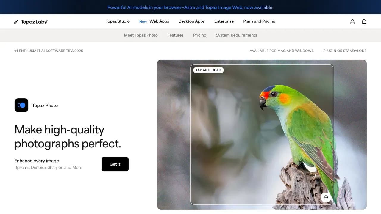 Screenshot of Topaz Photo AI