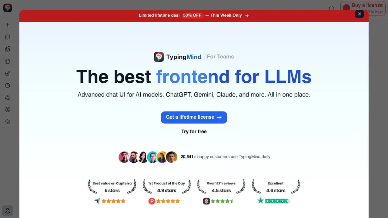 Screenshot of TypingMind