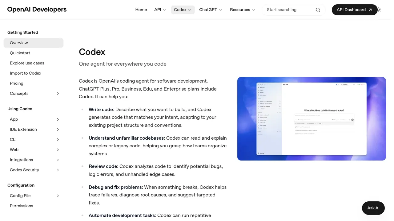 OpenAI Codex — the terminal-based coding agent, our close second, running in the command line.