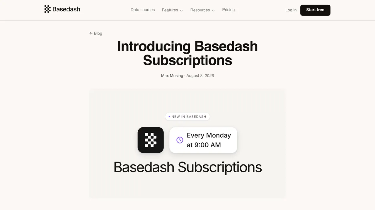 Basedash Subscriptions screenshot