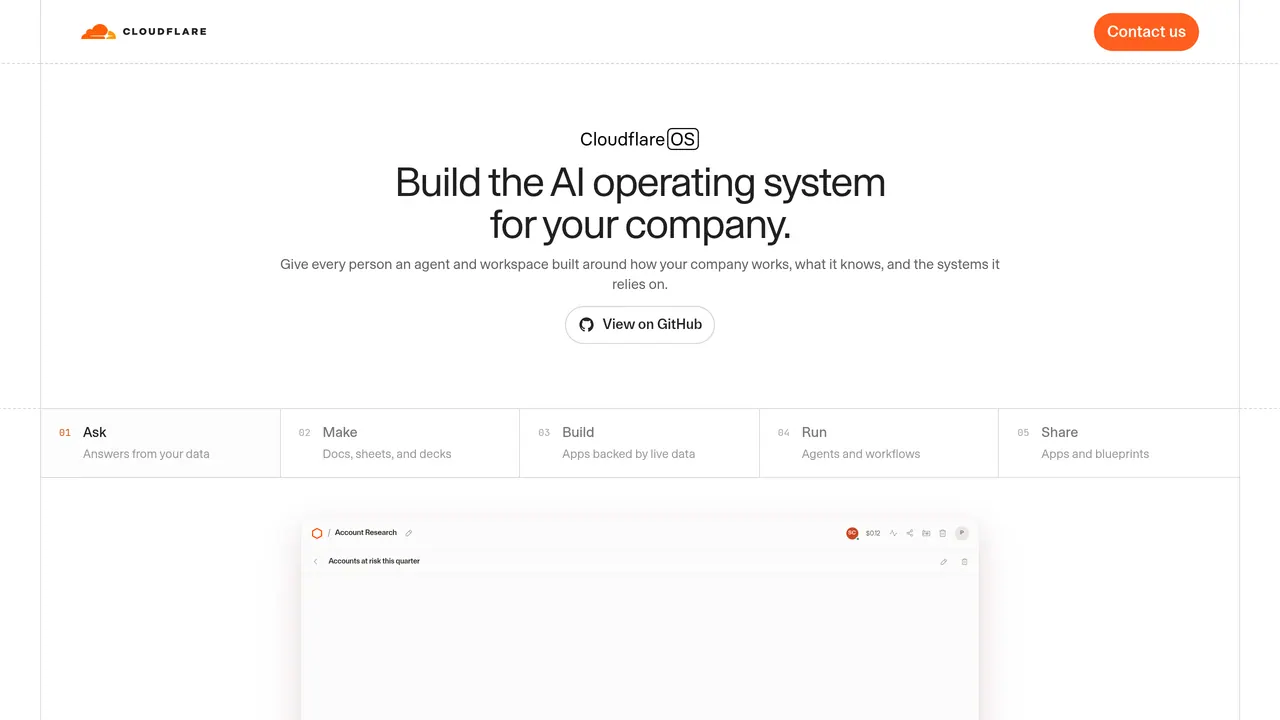 Cloudflare OS screenshot