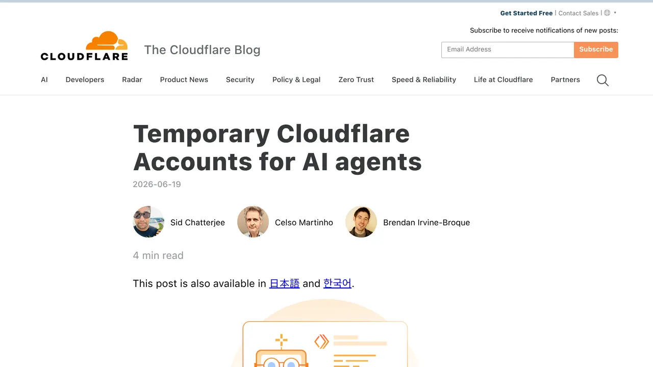 Cloudflare Temporary Accounts screenshot