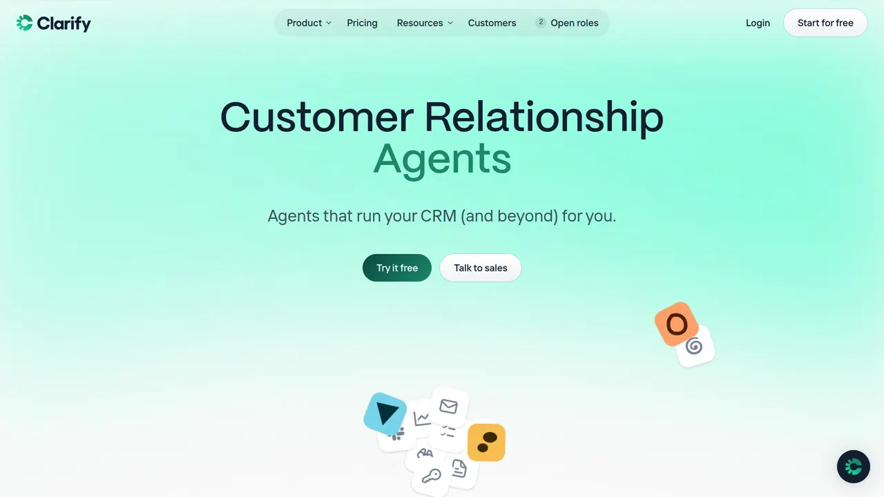 Customer Relationship Agents by Clarify screenshot