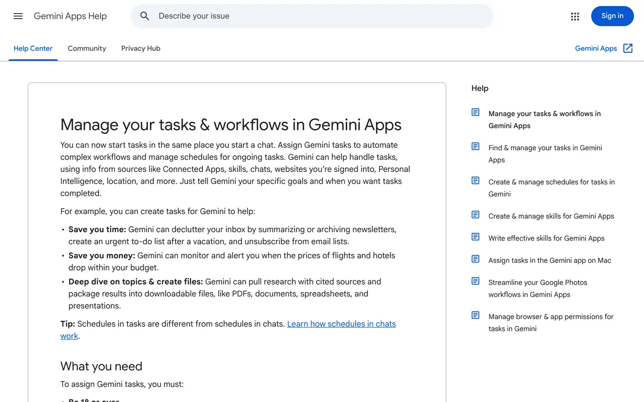 Gemini Task screenshot