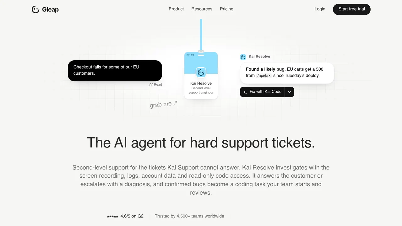 Kai Resolve by Gleap screenshot