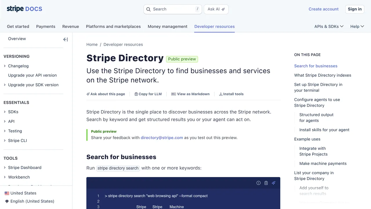 Stripe.Directory screenshot