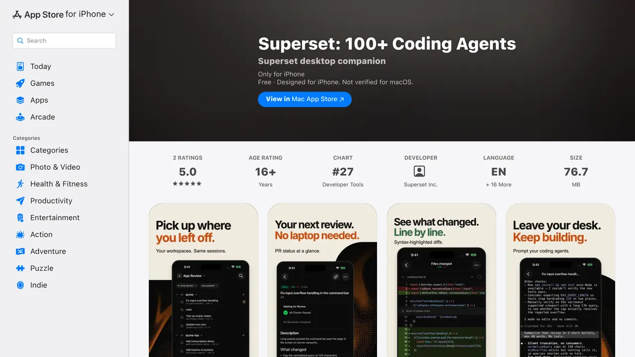 Superset Mobile screenshot